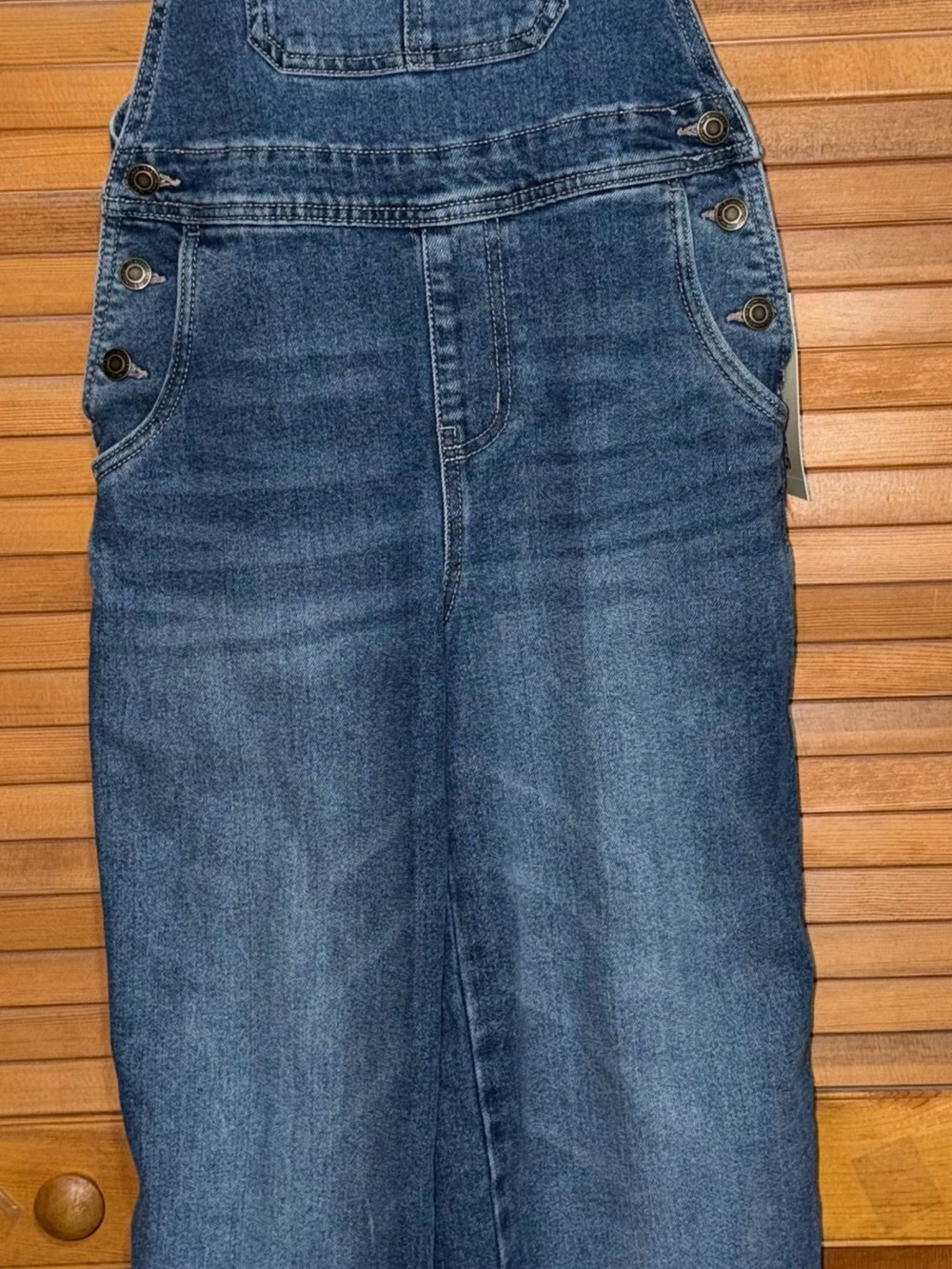 No Boundaries Relaxed Wide-Leg Denim Overalls